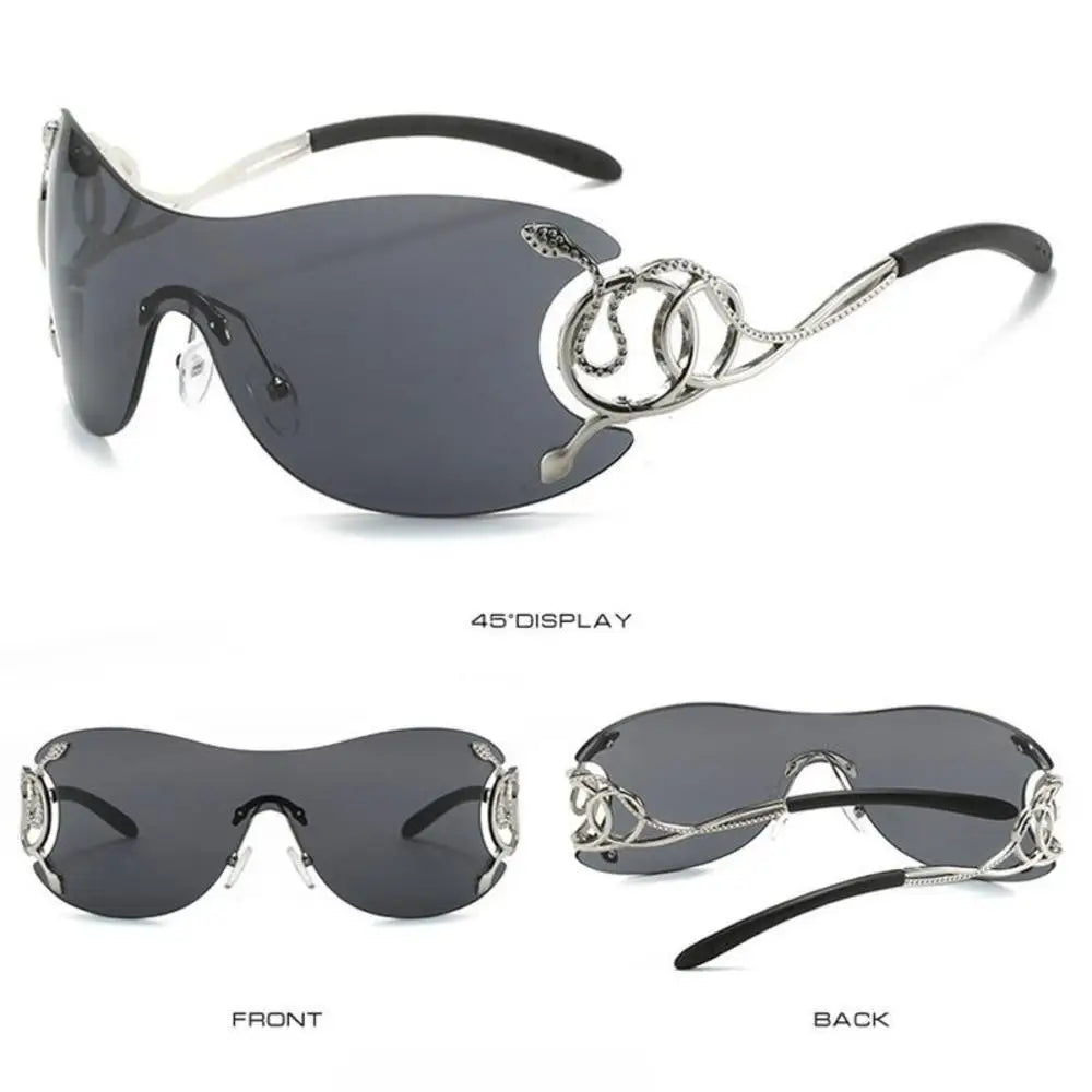 Y2k Rimless Stylish Gradient Trendy Metal Frame Sunglasses