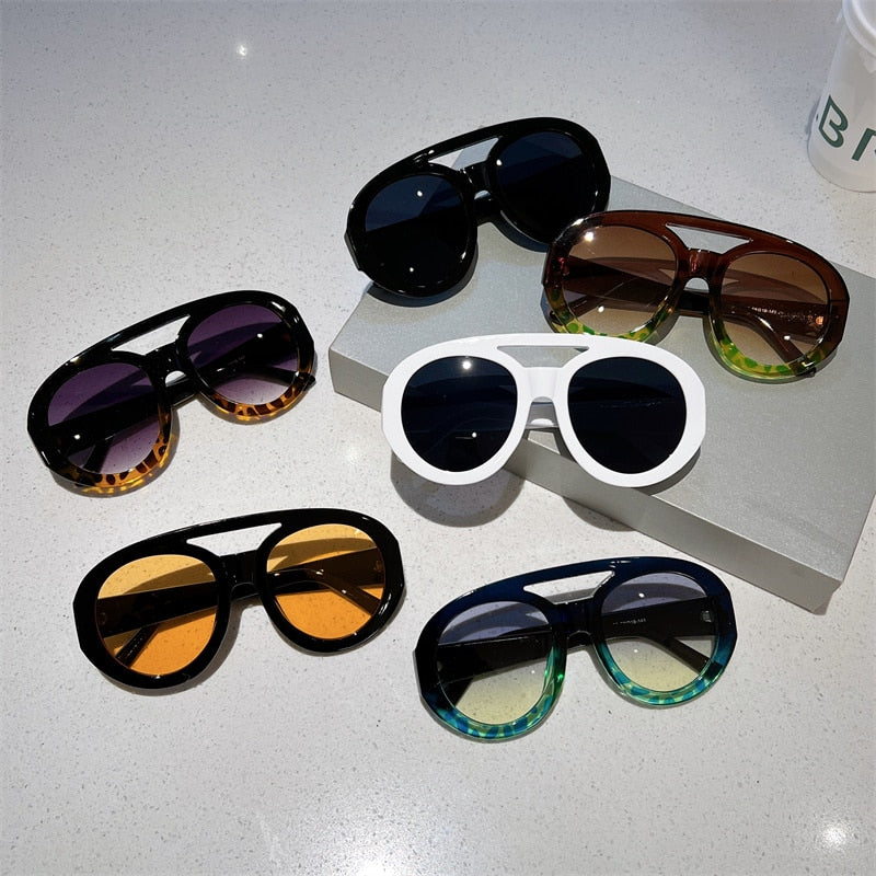 Oversized Round Goggle Trendy Sunglasses