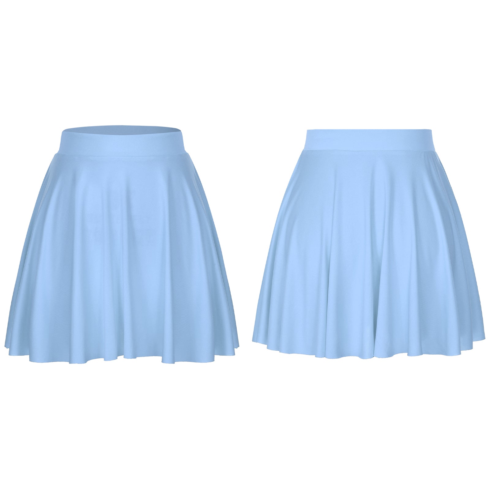 Elastic Waistband Flared Ruffles Skirts