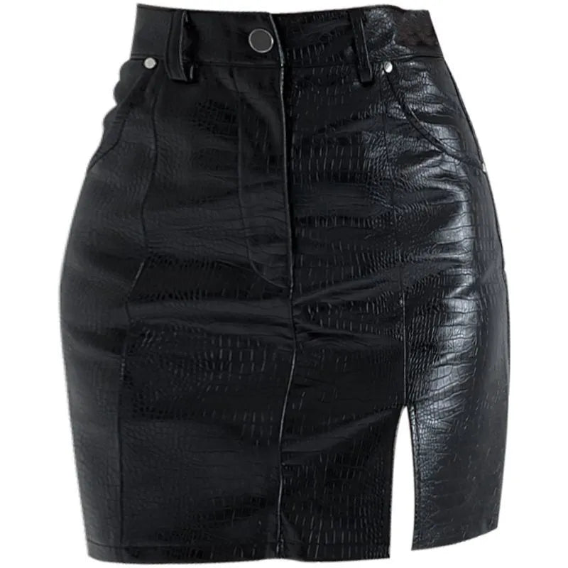 Leather Split Skirt