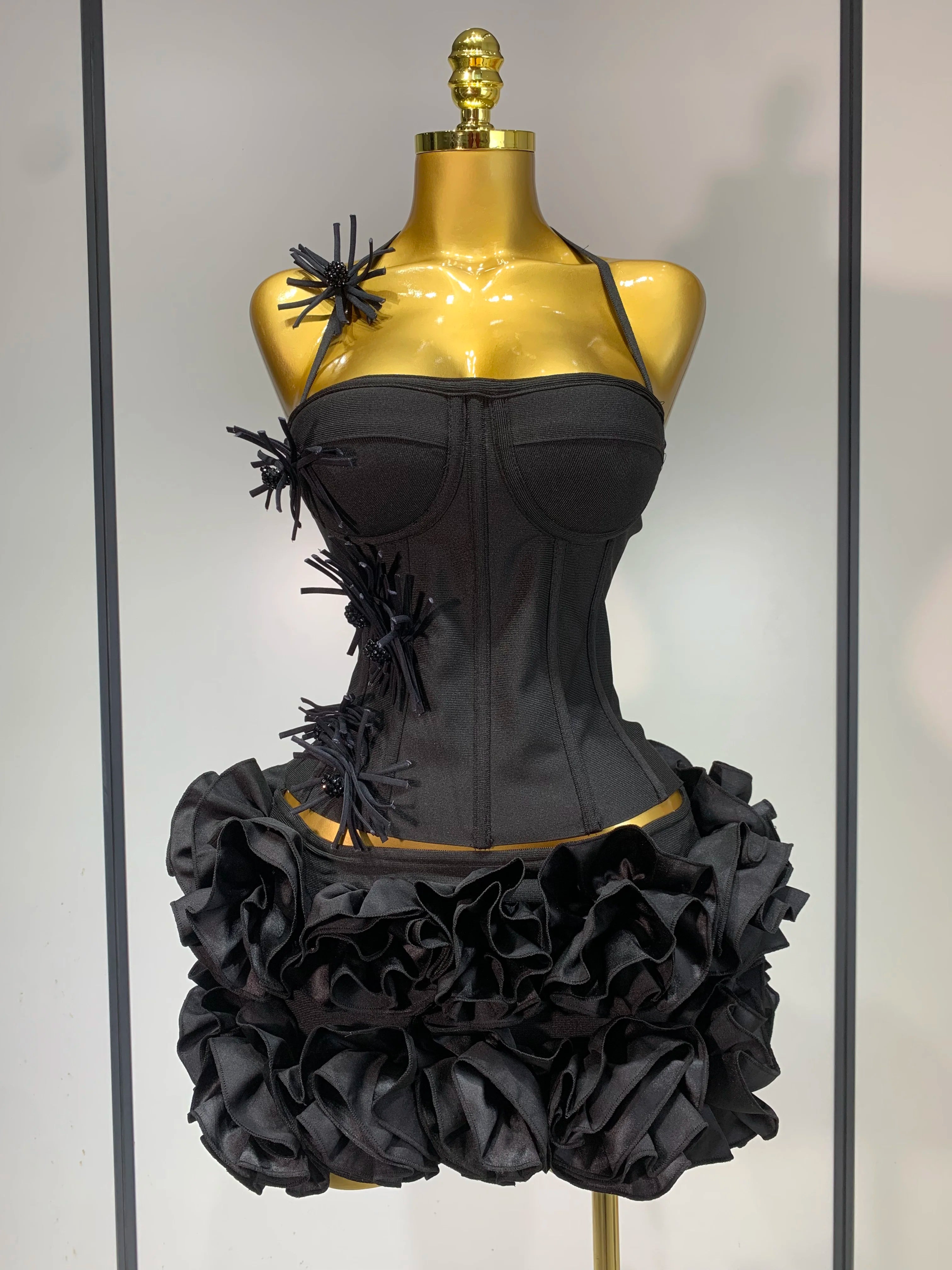 Elegant Luxury Halter Bandage Cocktail Dress