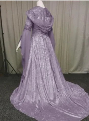 Deluxe Witch Medieval Renaissance Maxi Train Dress Costume