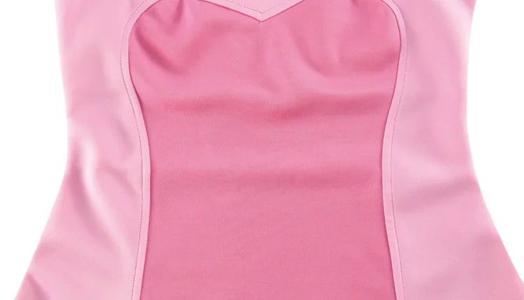 Patchwork Zipper Square Collar Causal Sleeveless Dress