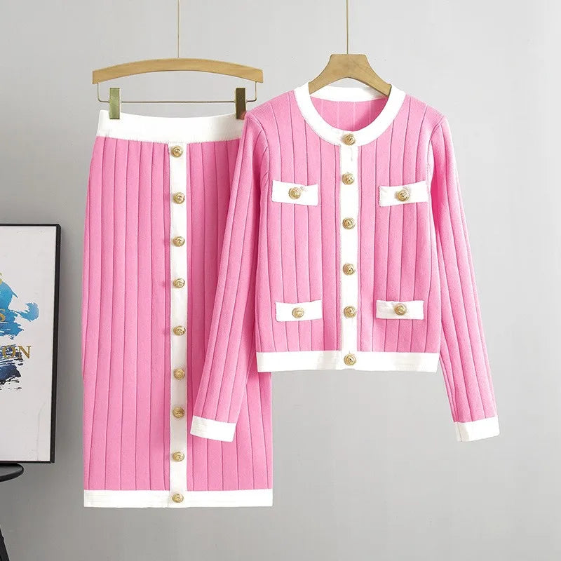 Color Block Print T-shirt High Waist Wrap Hip Two-piece Set
