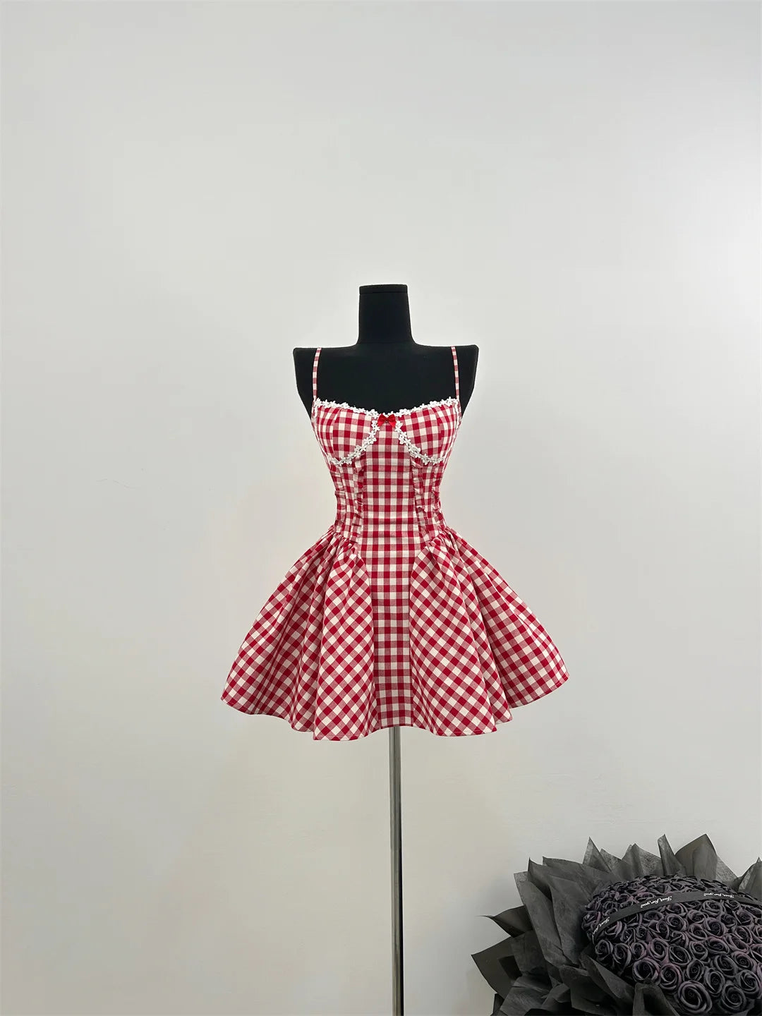 French Ballet Core Mini Plaid Dress Coquette 2000s Party Fairy Outfit