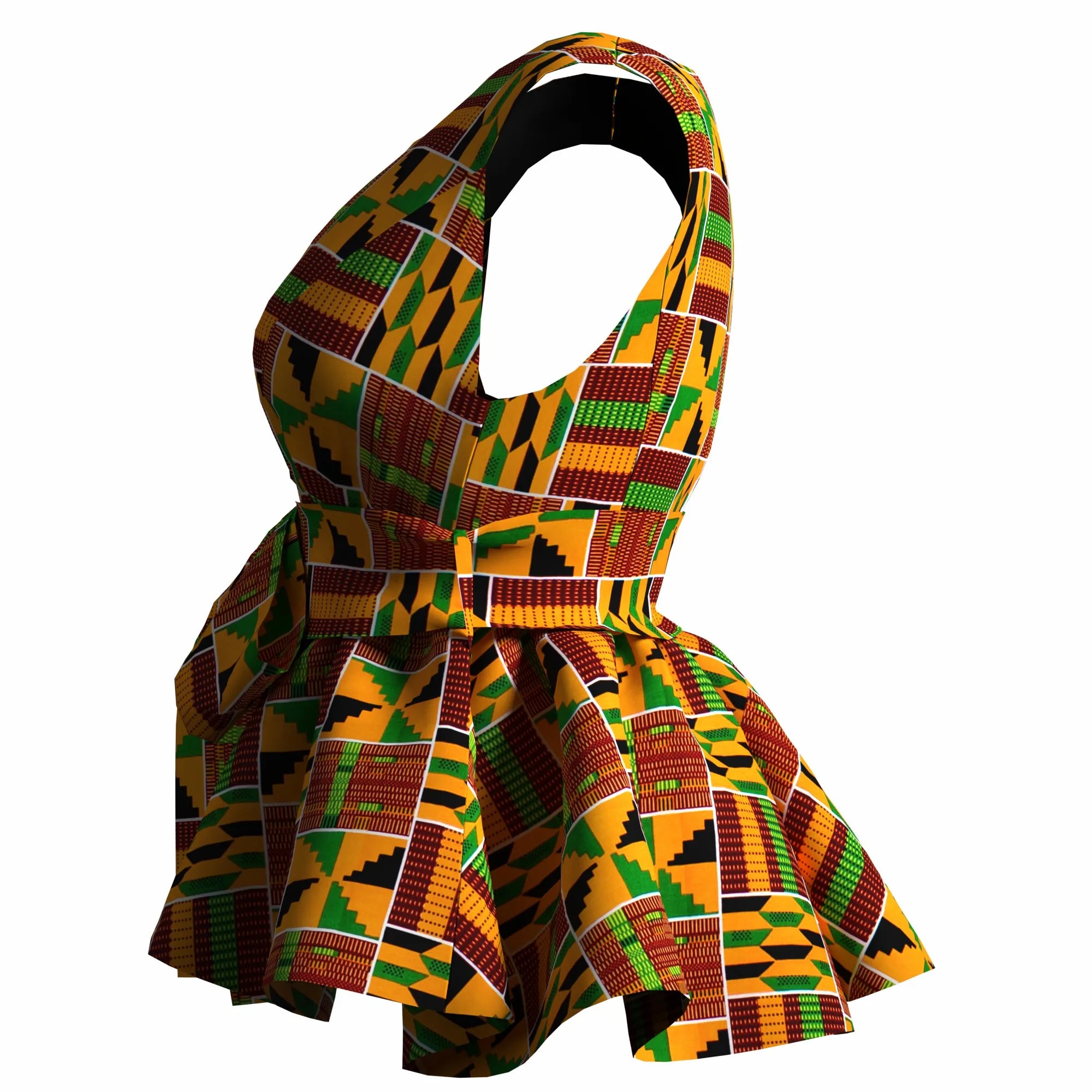 African Print Dashiki Ankara Wax Printing Jacket with Belt