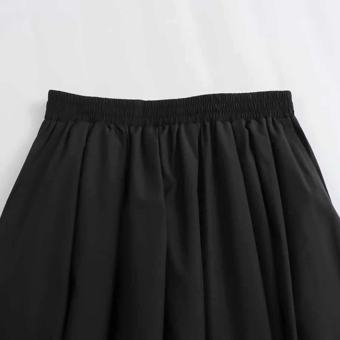 Pleated Vintage Chic High Waist Elegant A-line Long Skirt