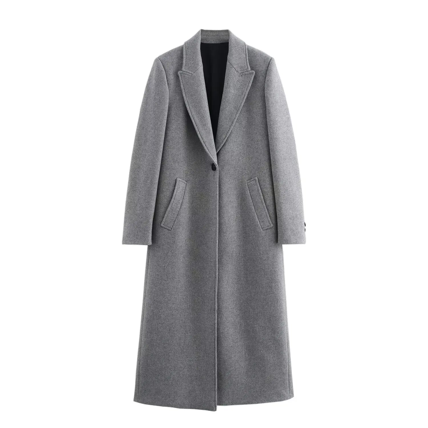 Elegant Loose Single Buckle Lapel Chic Coat