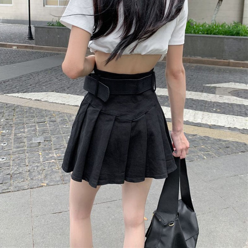 Korean High Waist Pleated Skirts