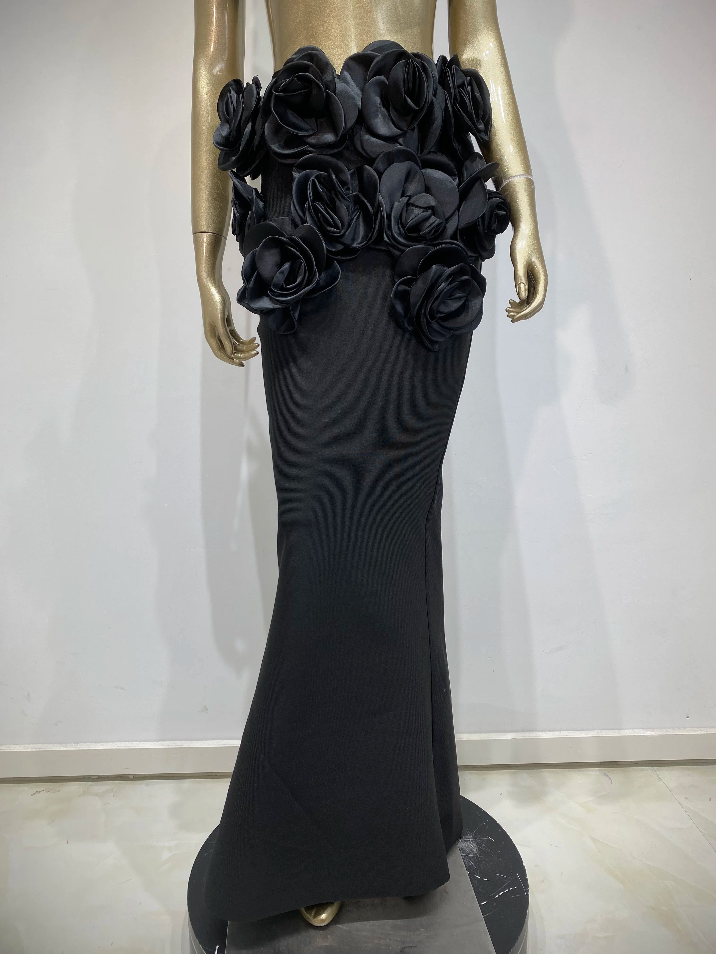 Backless Halter Maxi Long Bandage Skirt Set