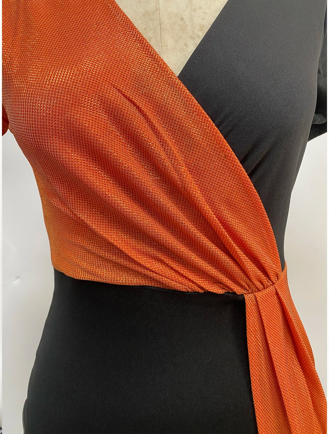 high waist pure color temperament commuter skirt short-sleeved waist dress