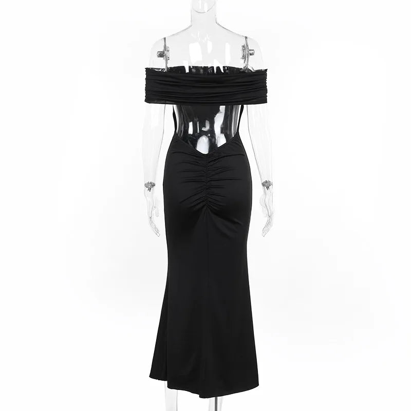 Strapless Backless Maxi  Off-shoulder Sleeveless Bodycon Long Dress