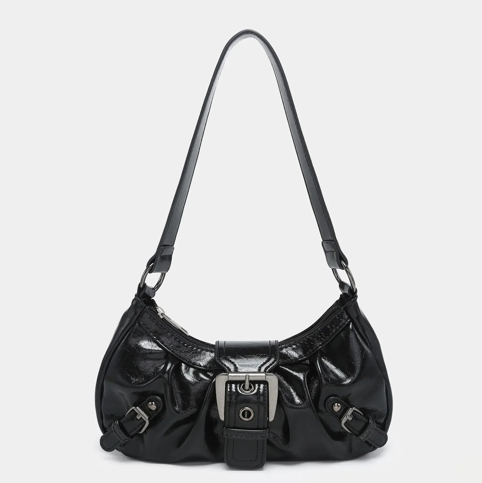 Vintage Leather Y2K Retro Rivet Belt Shoulder Handbag