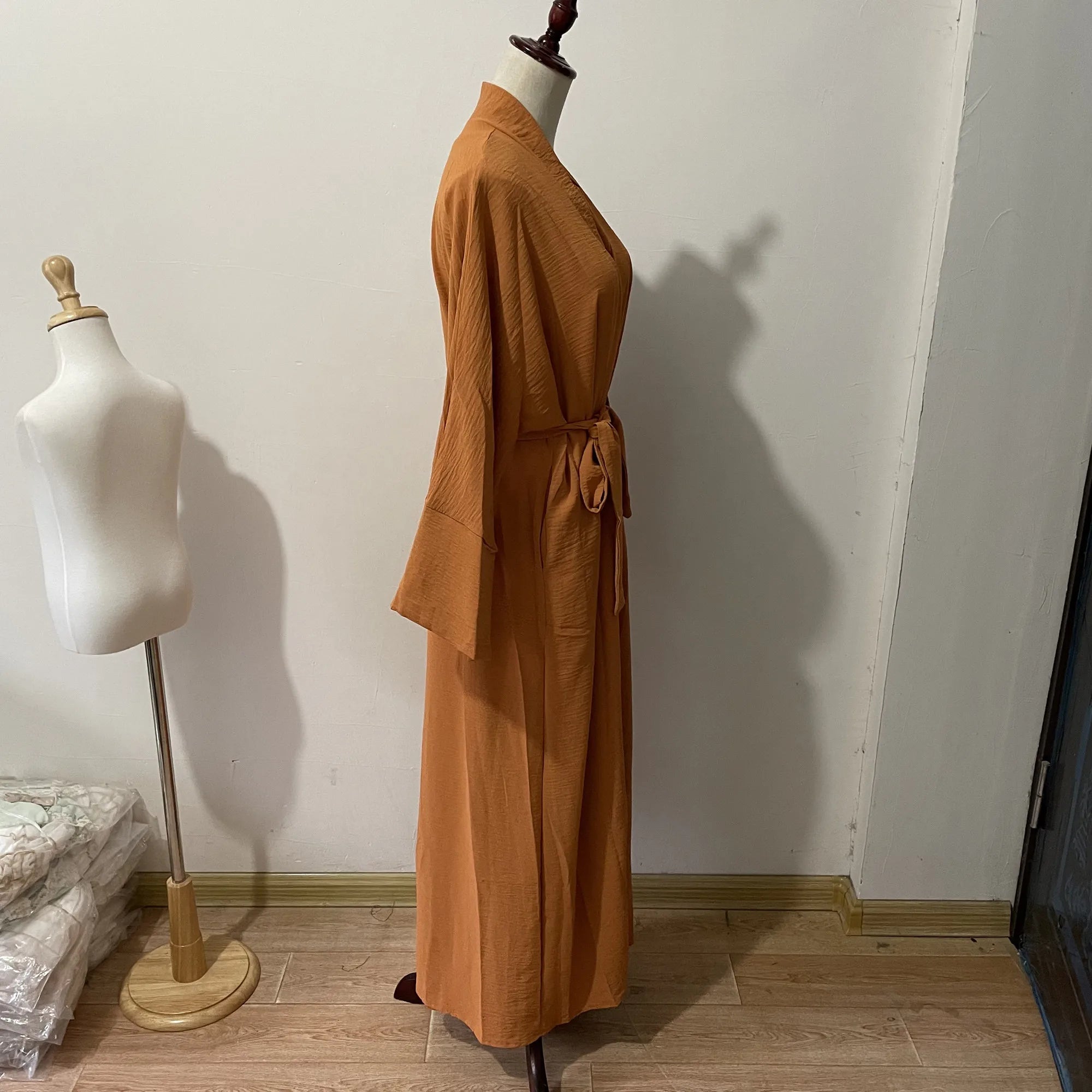 Two pieces Thick Abaya With Belt Dress