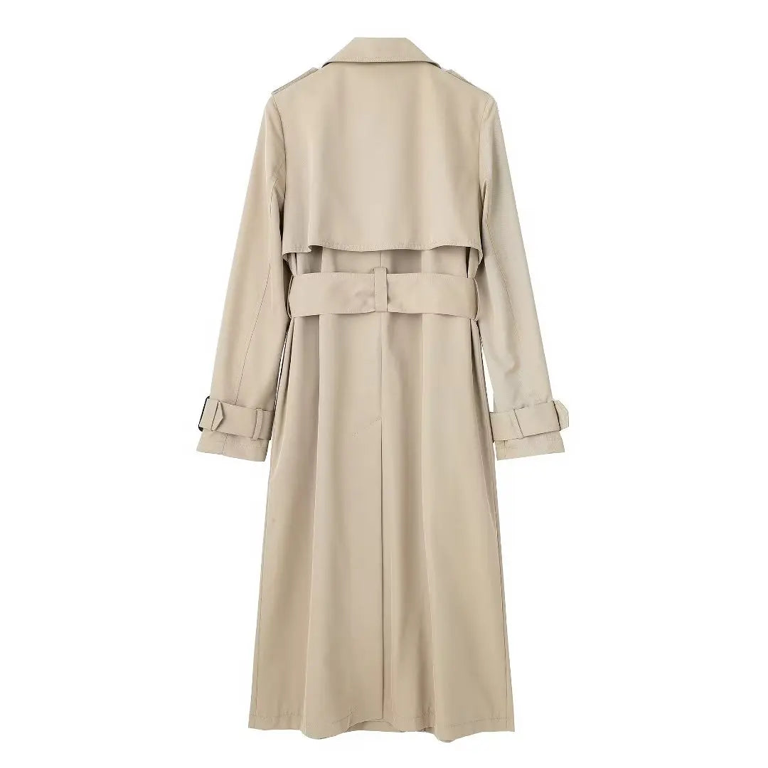 Slim Turn-Down Long Sleeve Trench Coats