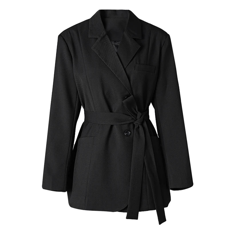 Elegant Lapel Long Sleeve Blazer Jacket