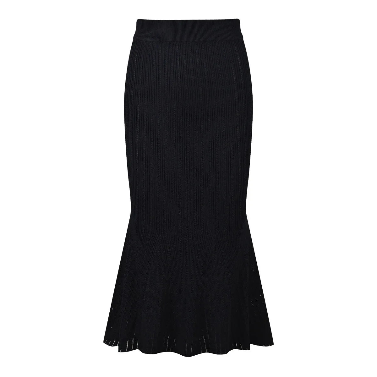 Knitted Two Piece Set Short Sleeve Knitting Cardigan Fishtail Long Skirt Suit