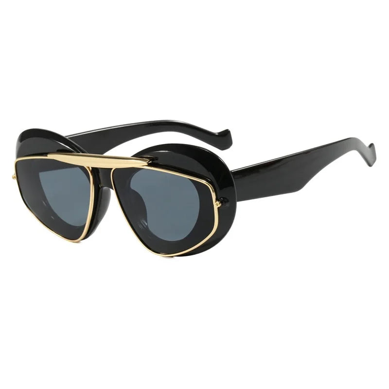 Punk Oval Y2K Hip Hop Unisex Shades Eyewear Sunglasses