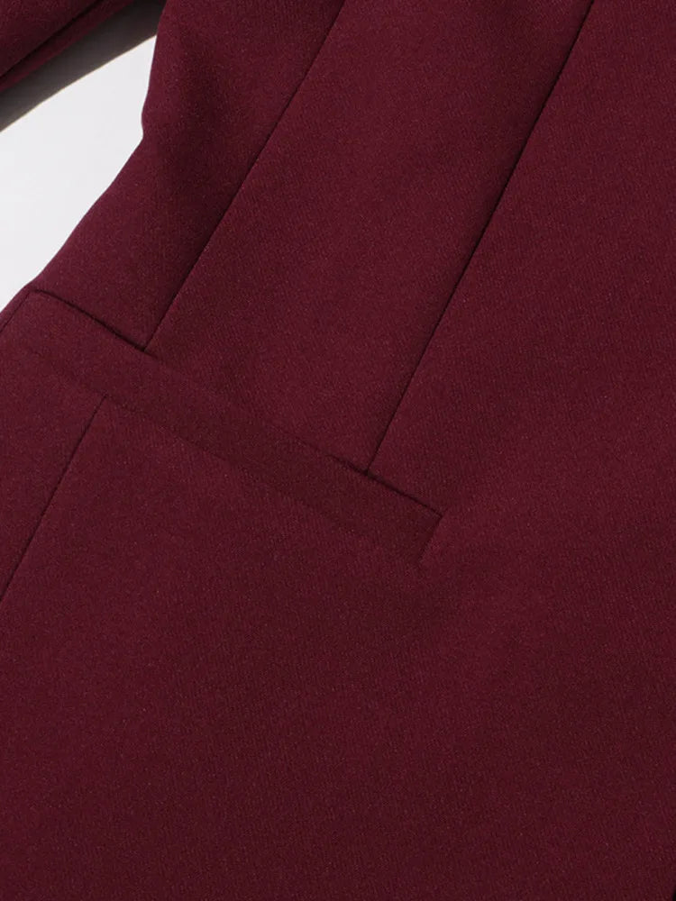 Elegant Two-Piece Suit Blazer And Wide-Leg Trousers
