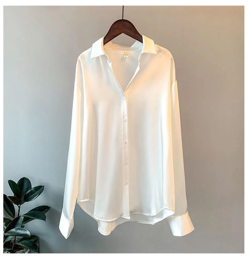 Casual Office Lady Silk Blouses