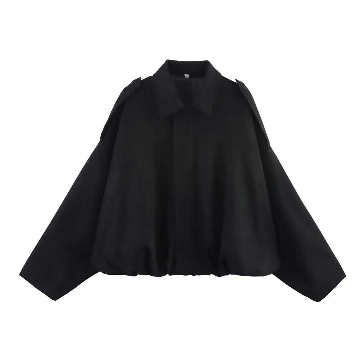 Lapel Suede Long Sleeve Zipper Loose Short Women Coat