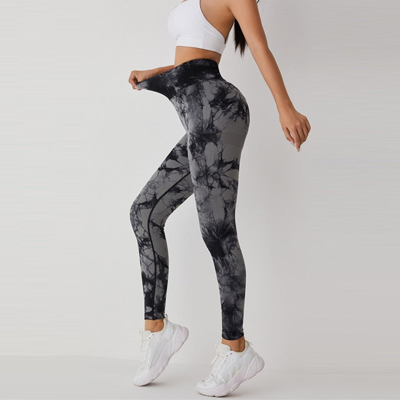 Seamless Tie Dye Yoga Pants Sports Leggings