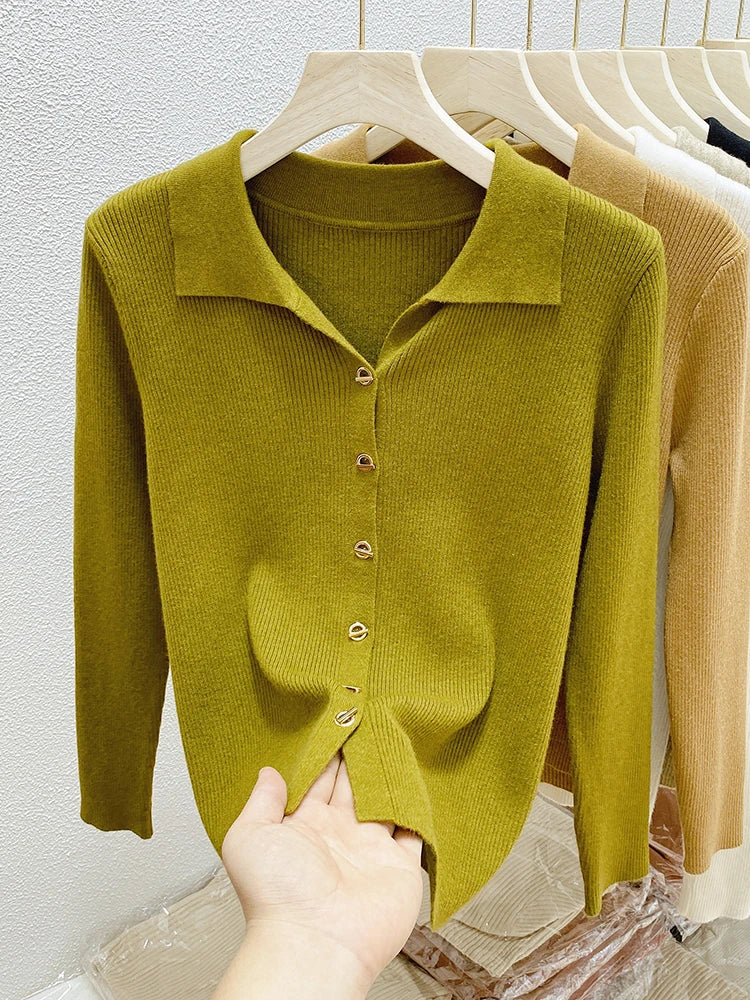 Single Breasted Knitted Sweater Cardigan Jumpers