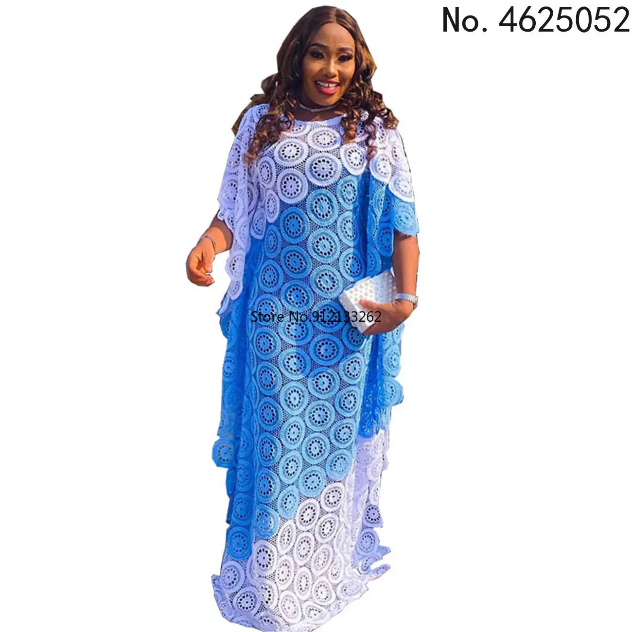 Elegant Lace Abayas Dashiki Robe Long Maxi Dress