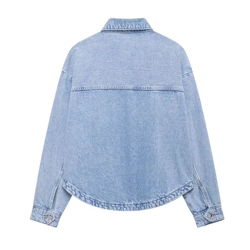 Long Sleeve Versatile Loose Fit Denim Jacket