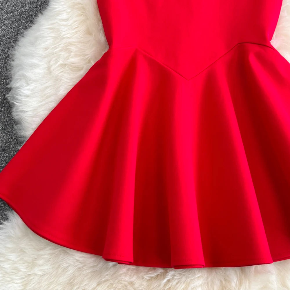 Irregular Mermaid Pleated Ruffle Mid-length Skirts