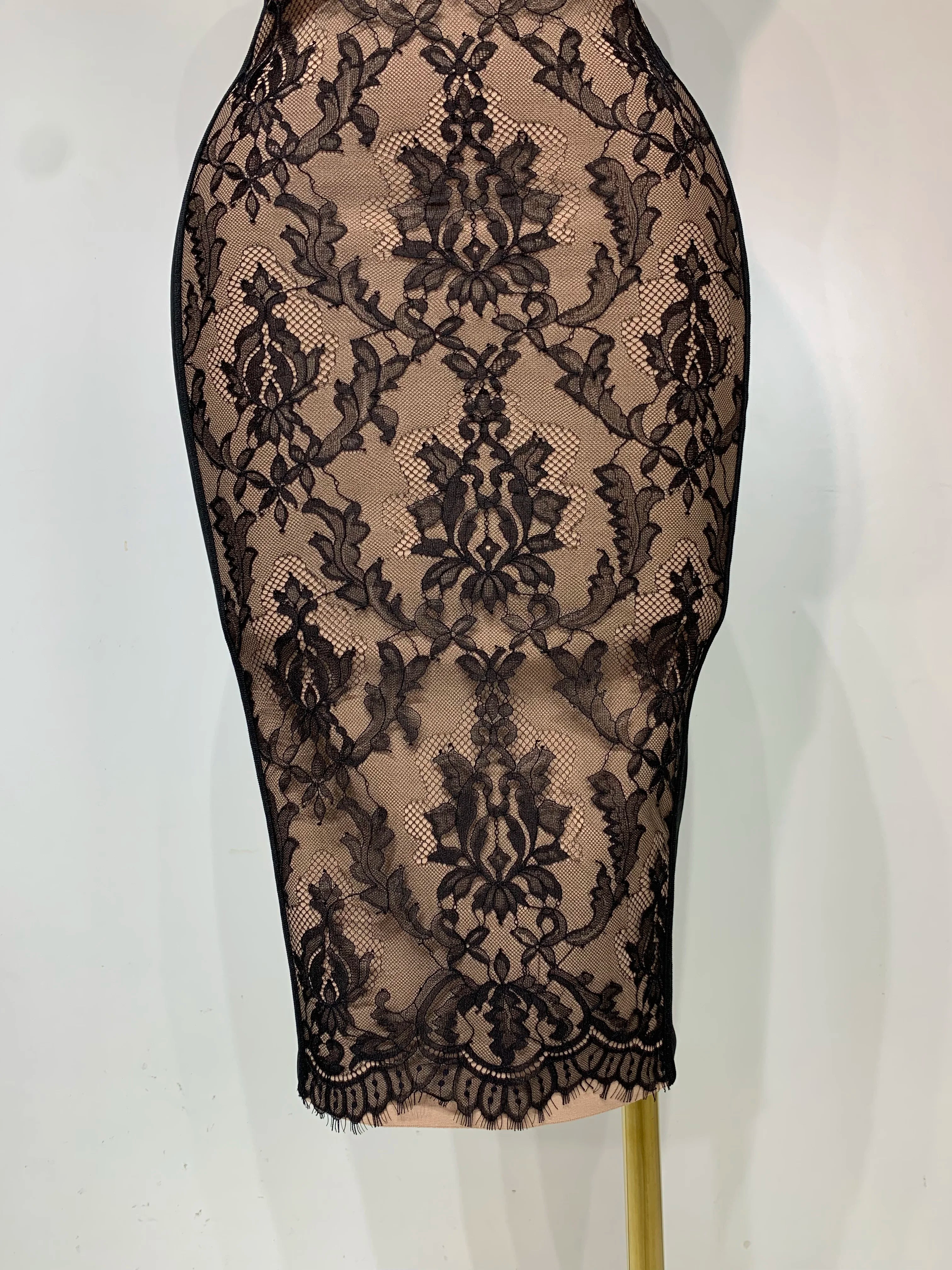 Luxury Vintage Elegant Bodycon Lace Bandage Dress