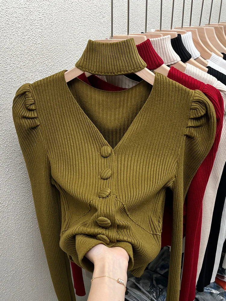V-neck Halter for Autumn and Winter Top