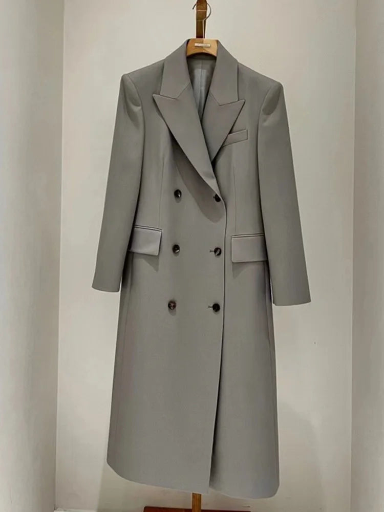 Long Blazer Coat Casual Office Lady Clothing