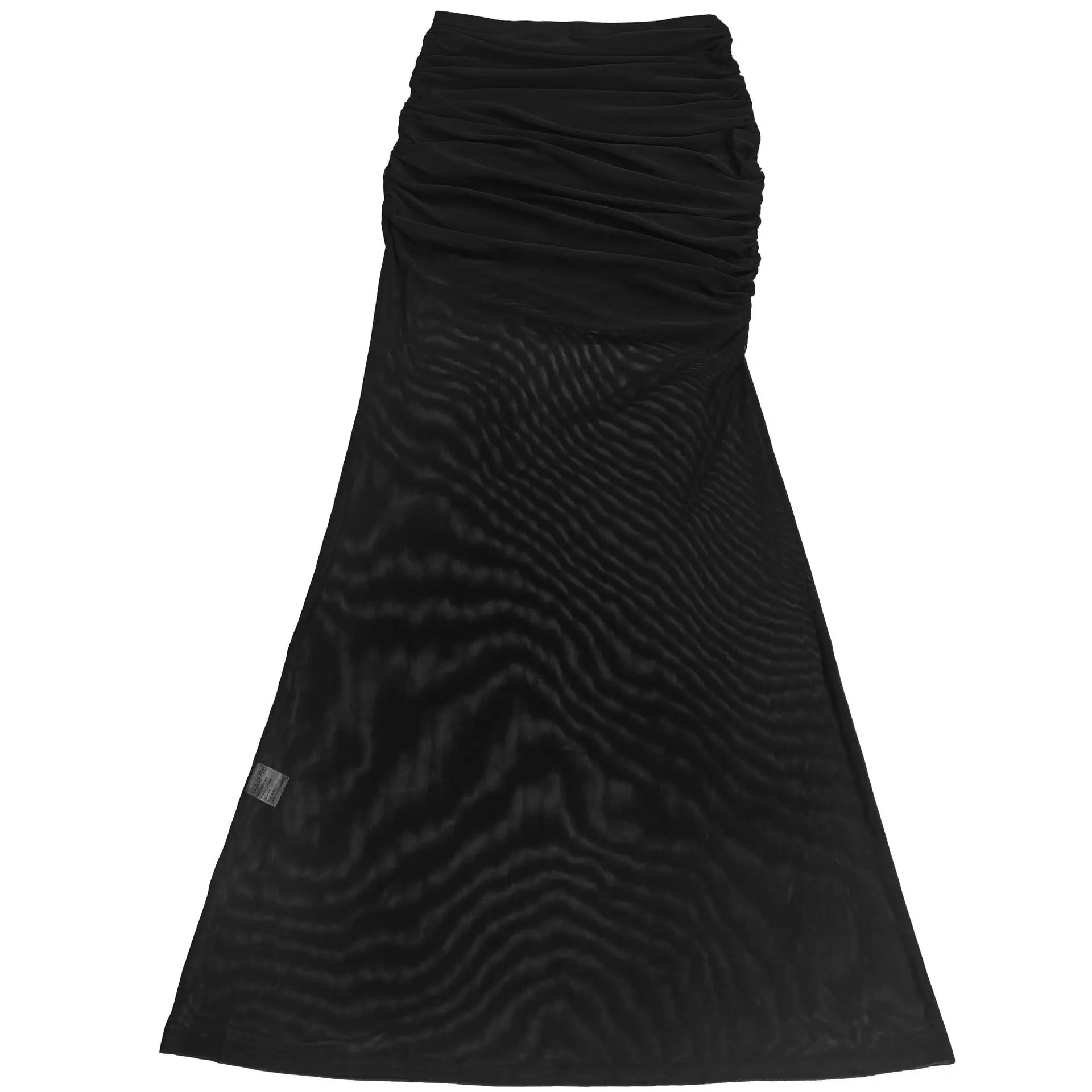 Crop Tops and Stacked Ruched Midi Maxi Skirts Two Piece Set
