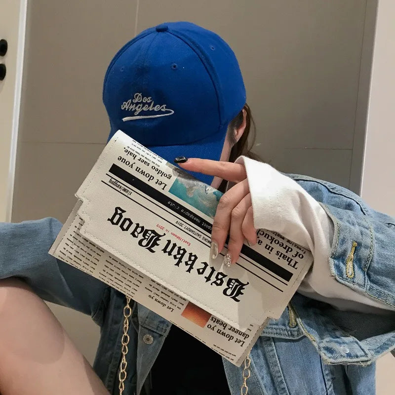 Newspaper Modeling Small Square Bag