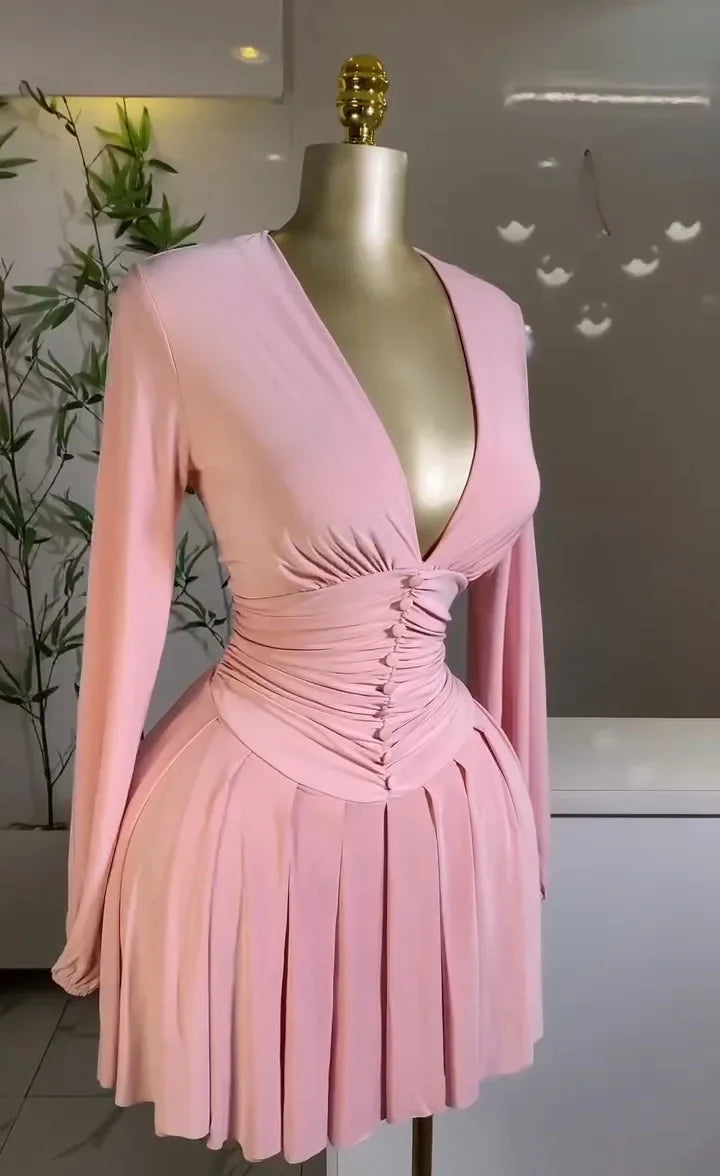 Long Sleeve Elegant Mini Dress