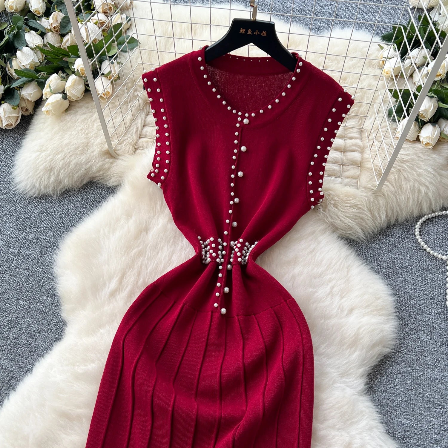 Knitting Sleeveless O Neck Slim Sundress