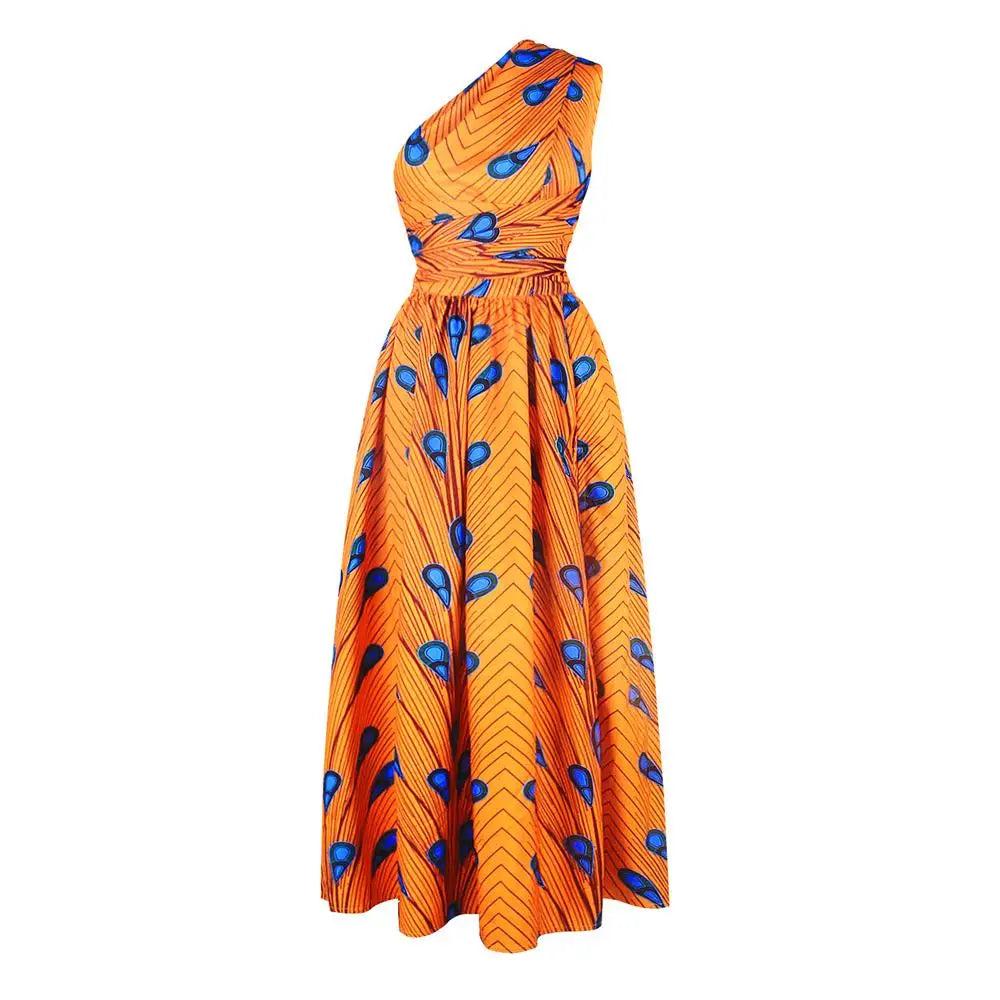 African Style High Waist Printed Floor Length Gown