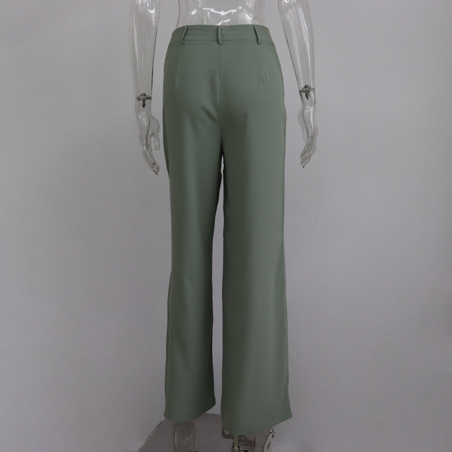 Casual High-waisted Straight Trousers