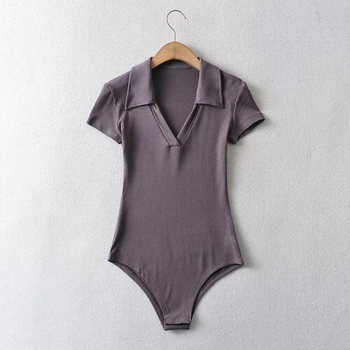 Elastic Short Sleeve Bodysuit