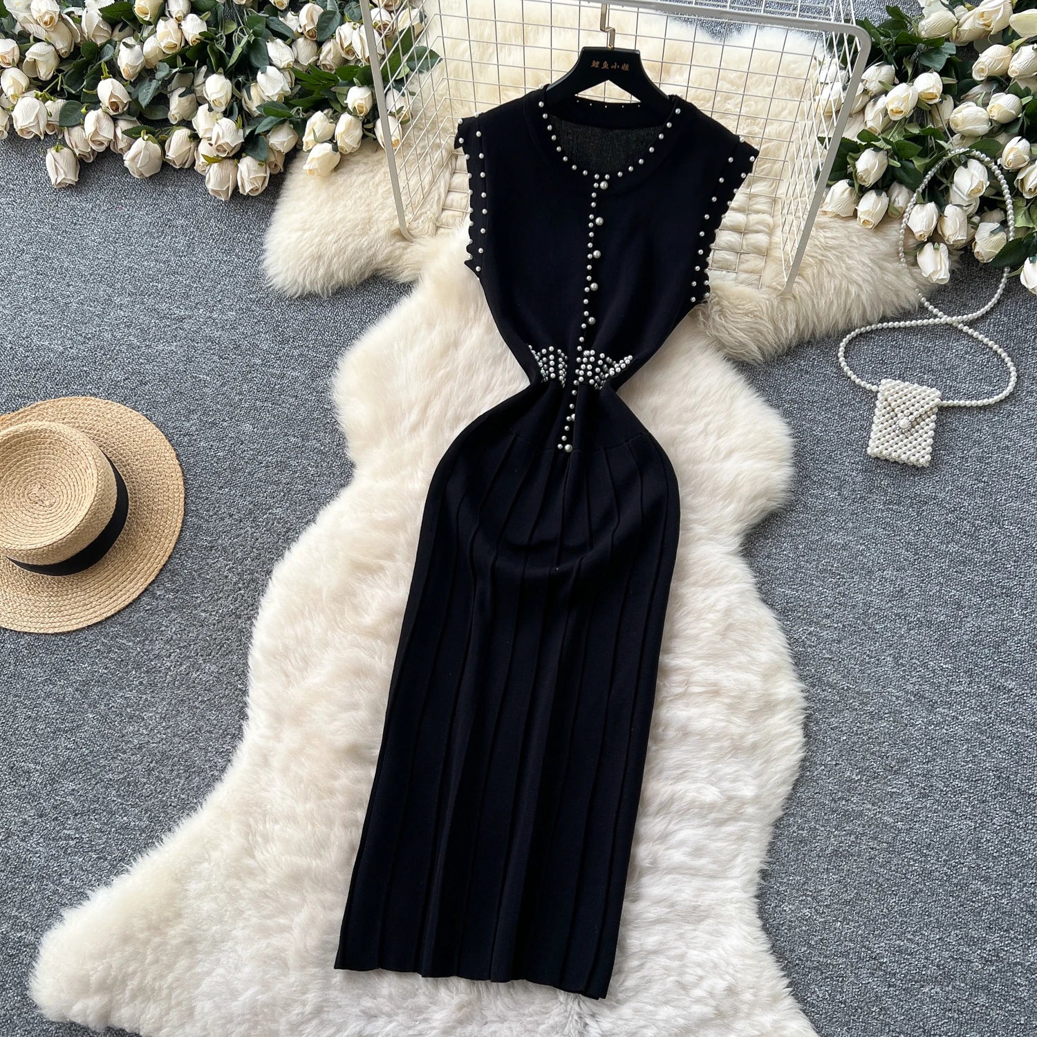 Knitting Sleeveless O Neck Slim Sundress