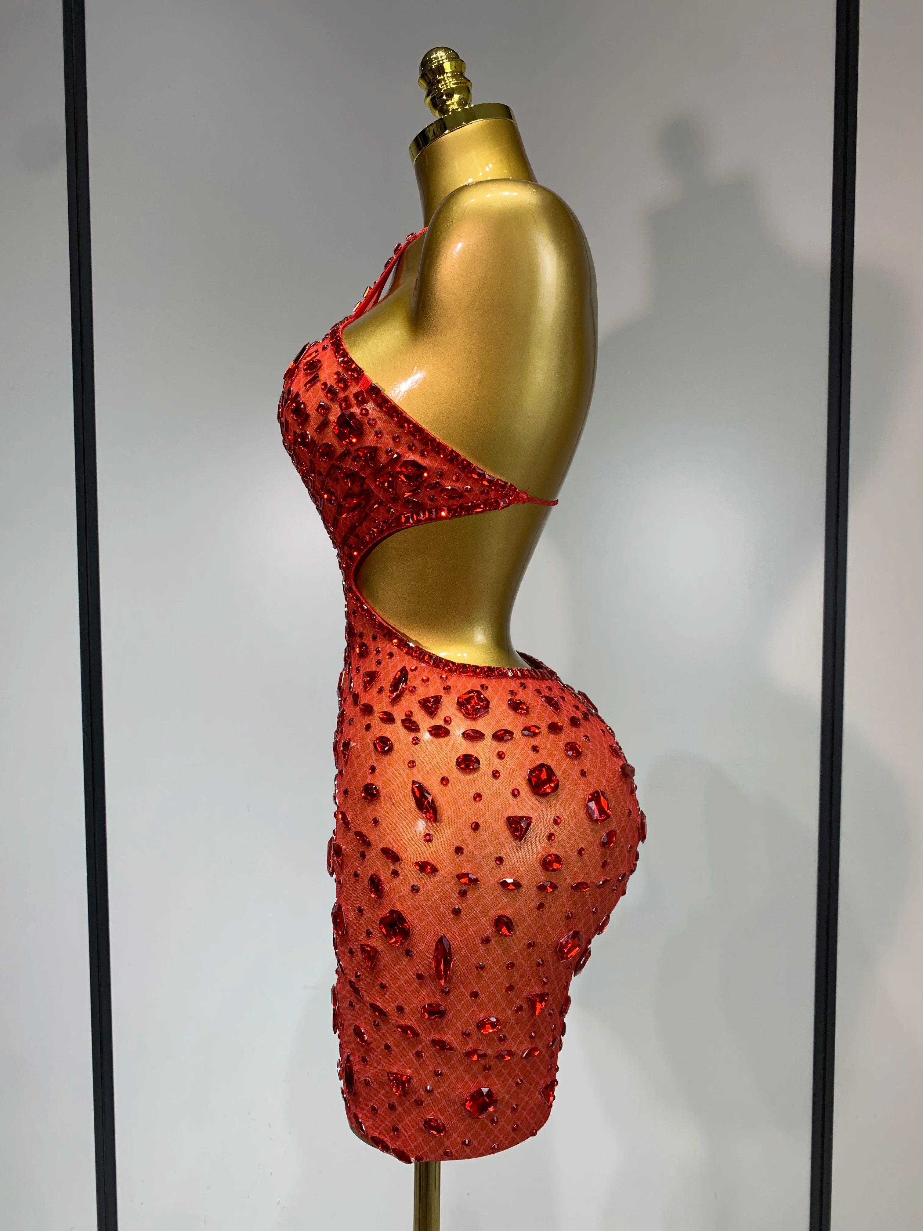 See Through Sparkly Diamond Dress