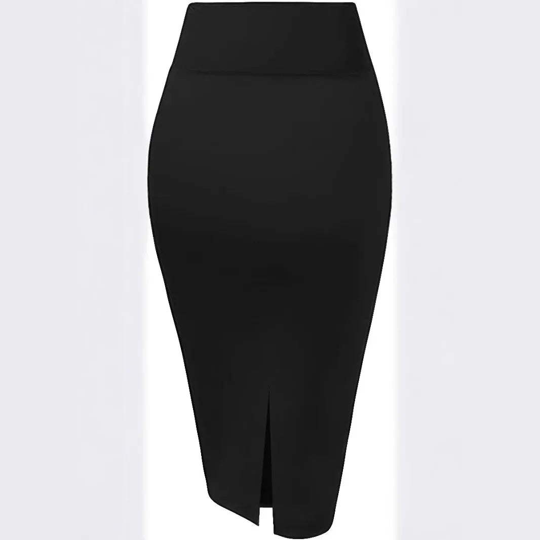 High Waist Slimming Mid-Length Slit All-Match Bodycon Skirt