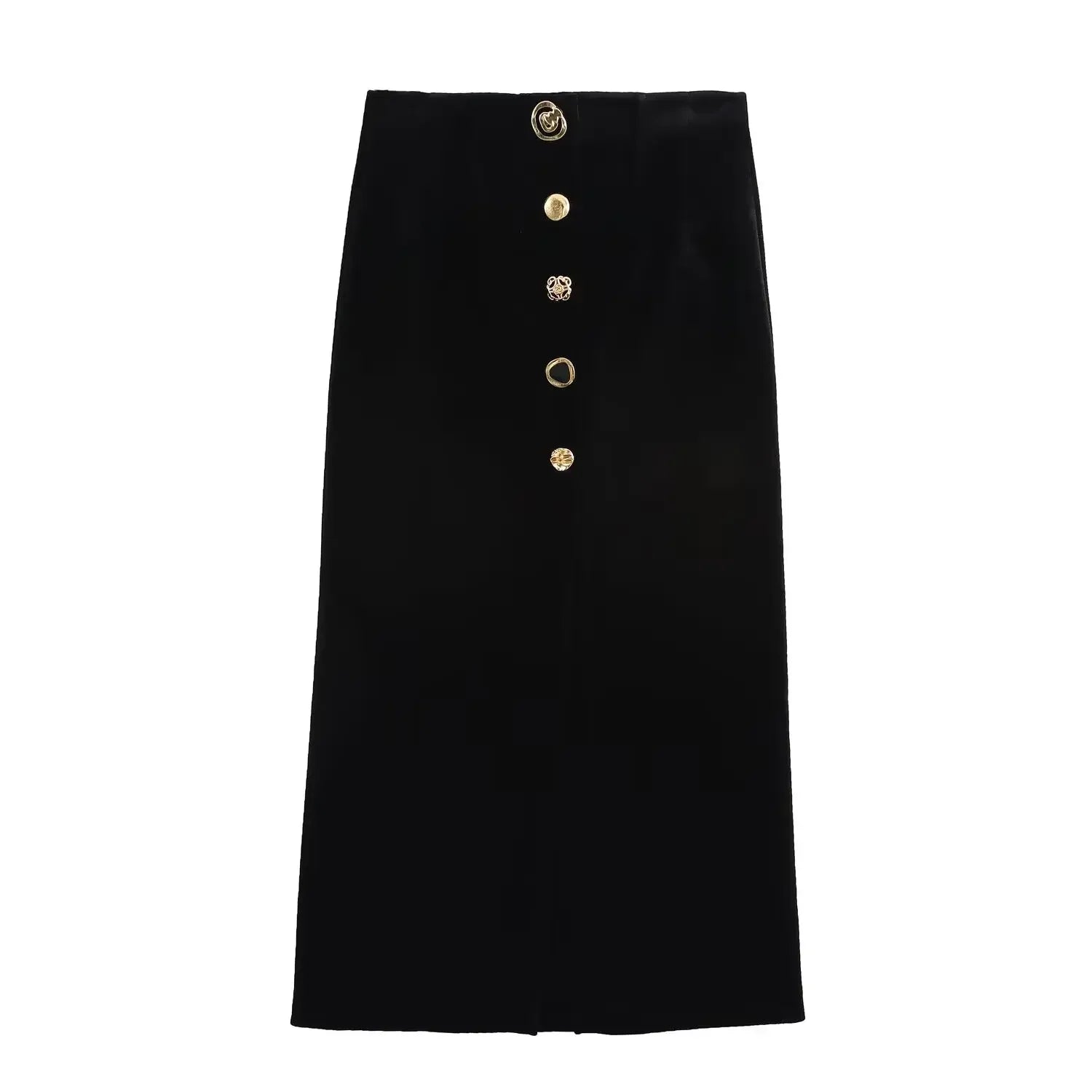 Velvet High Waist Elegant A-line Midi Skirts
