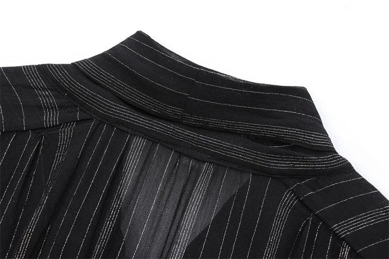 Elegant Metal Color Long Sleeve Round Neck Shirt