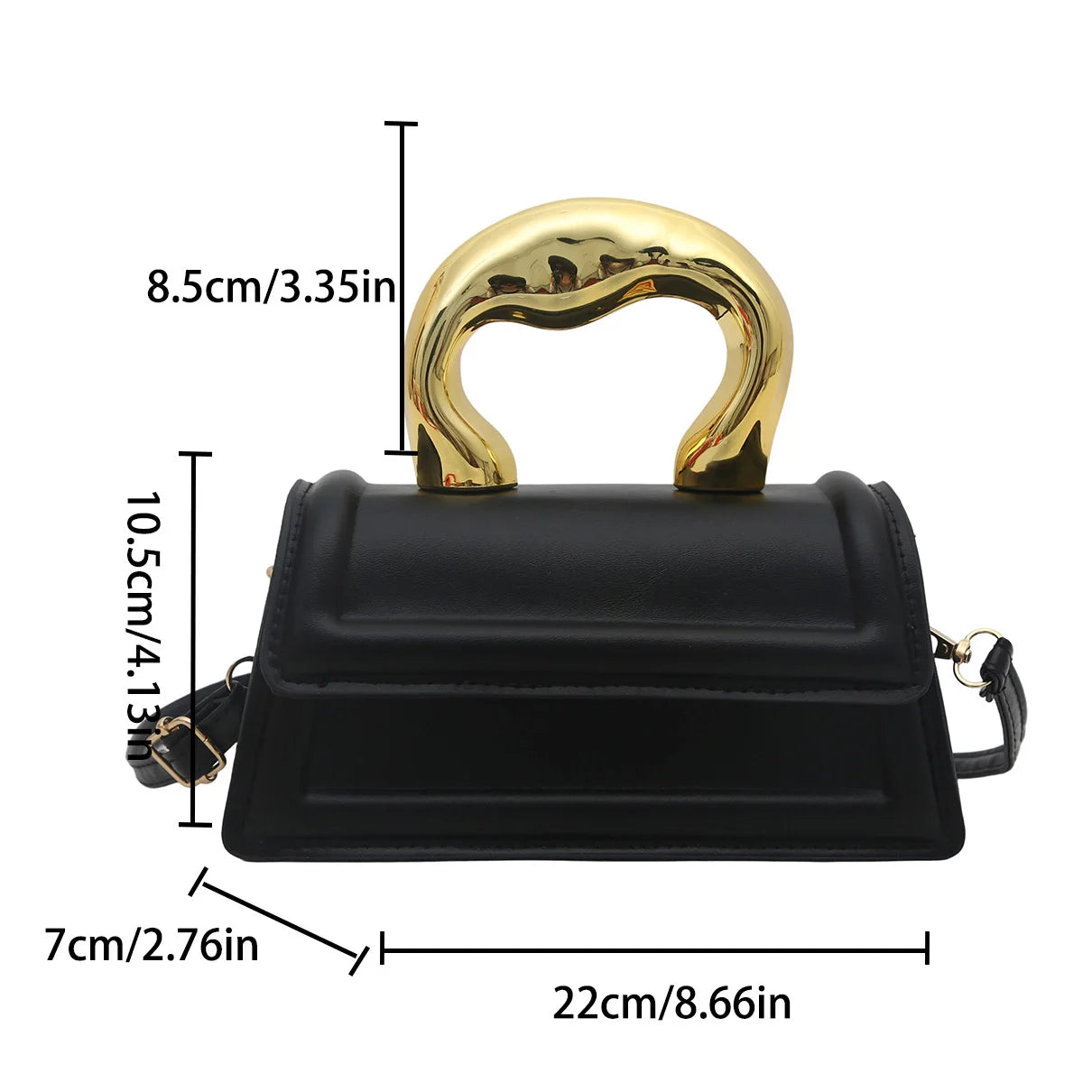 Pu Leather Mini Square Crossbody Tote Handbag