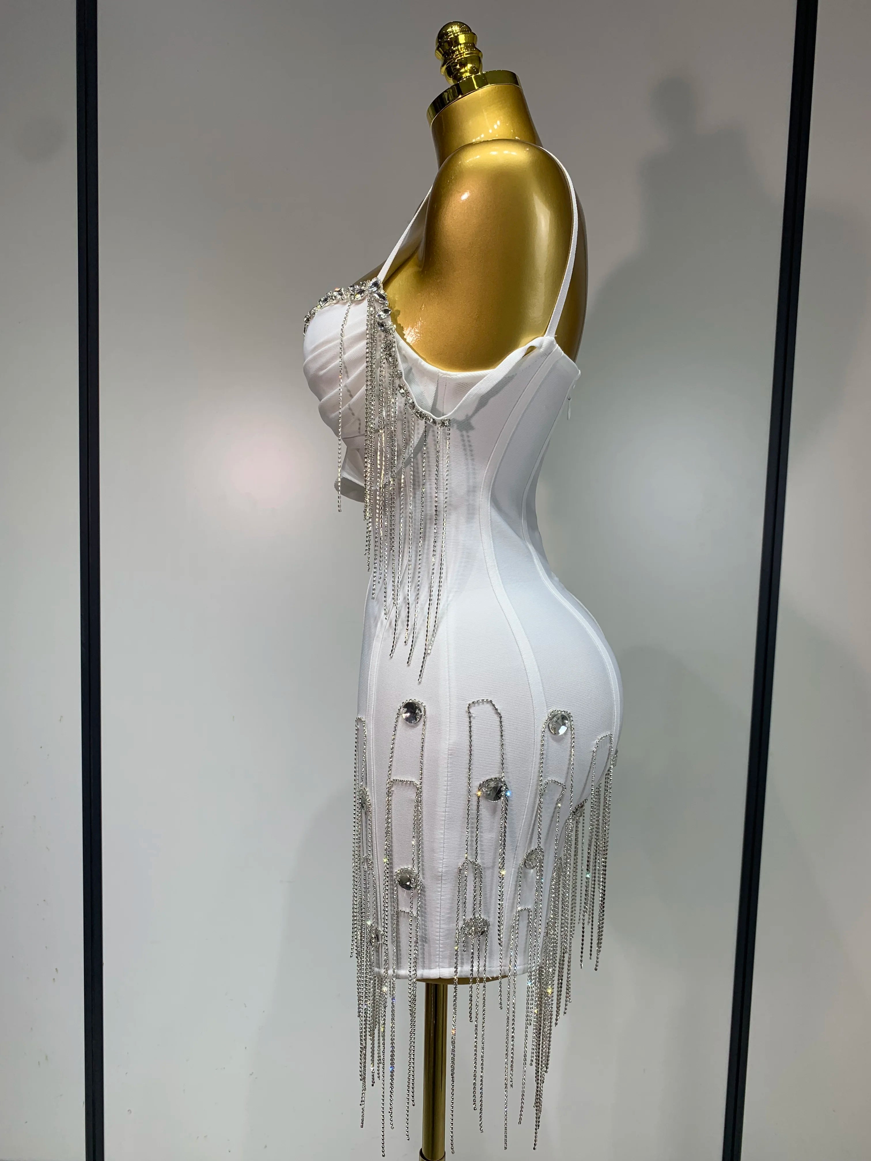 Backless Spaghetti Strap Bodycon Sleeveless Bandage Dress