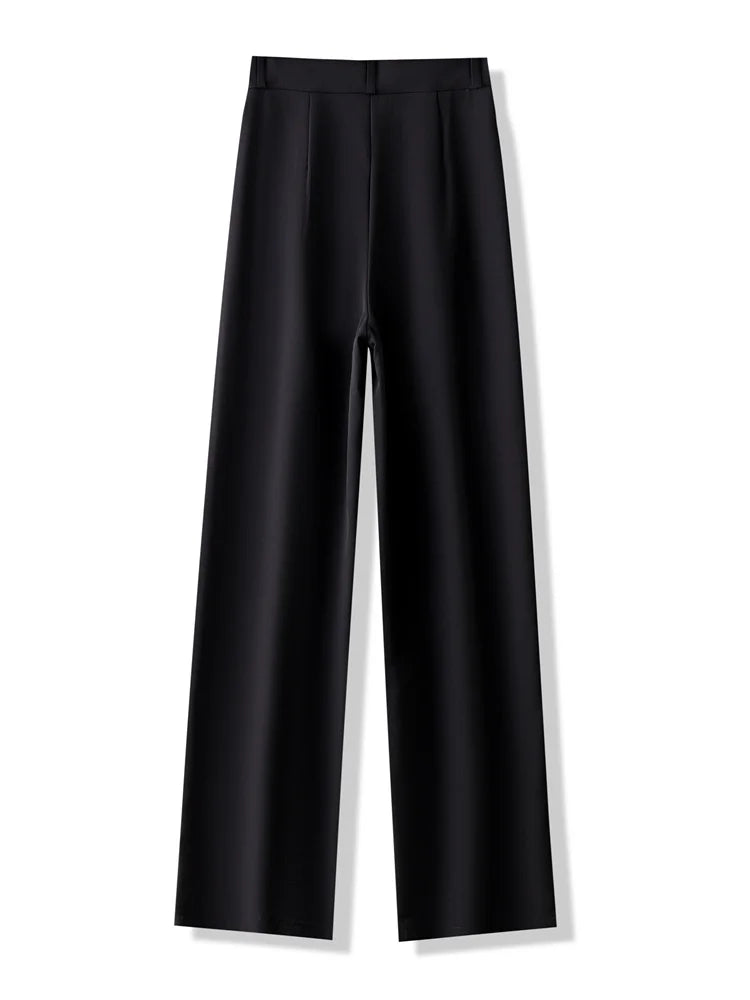 Casual High Waist Korean Fashion Elegant Straight Trousers