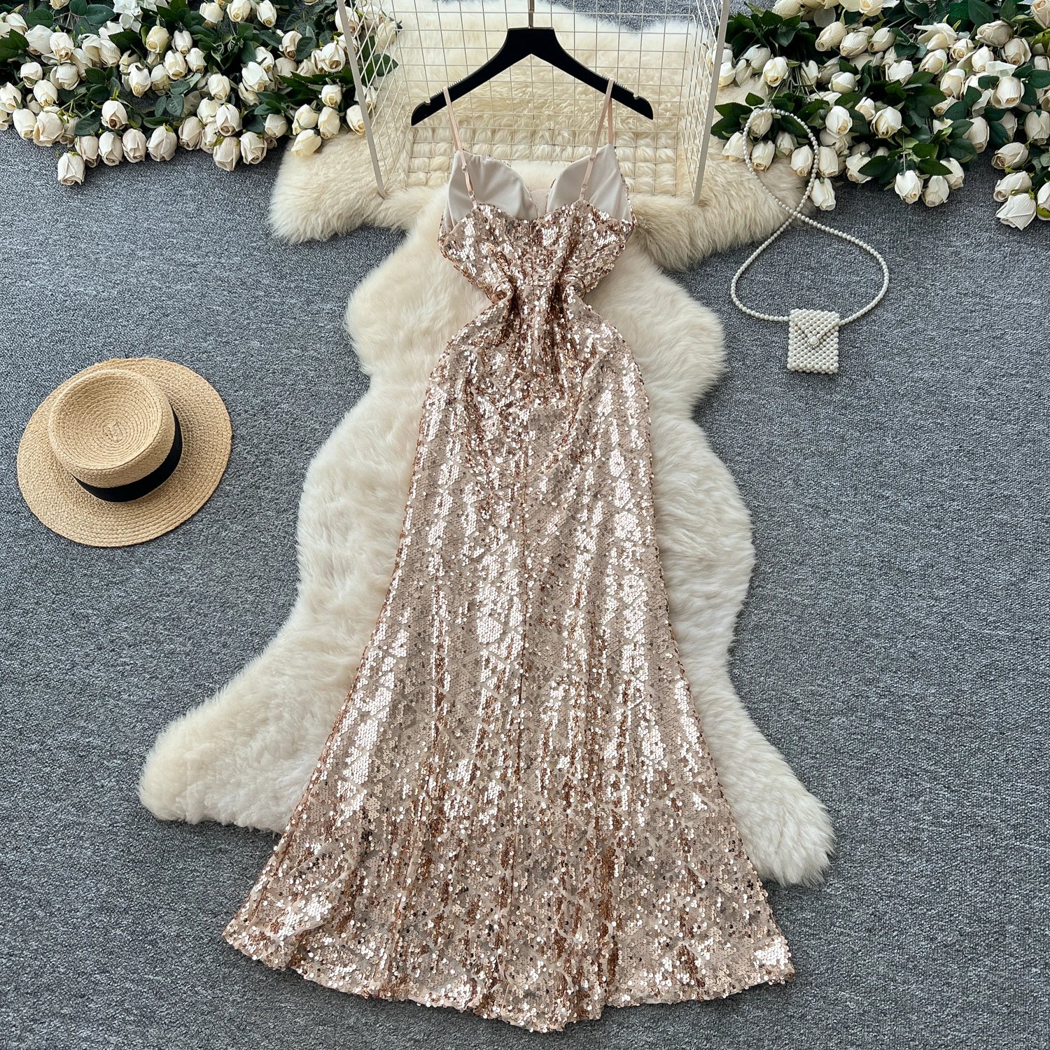 Chic vintage sleeveless pleated Elegant dress