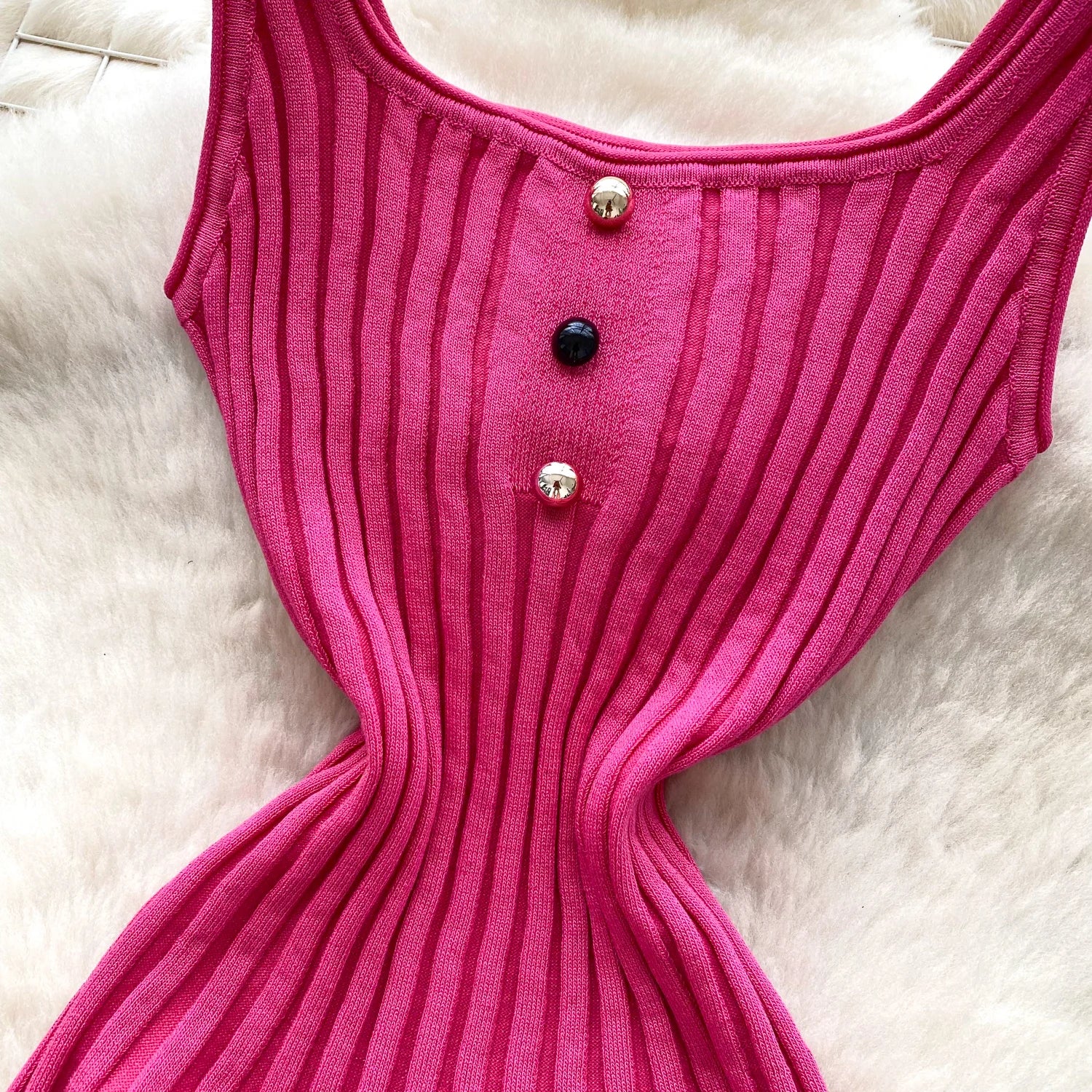 Vintage Sleeveless Elastic French Style Dress